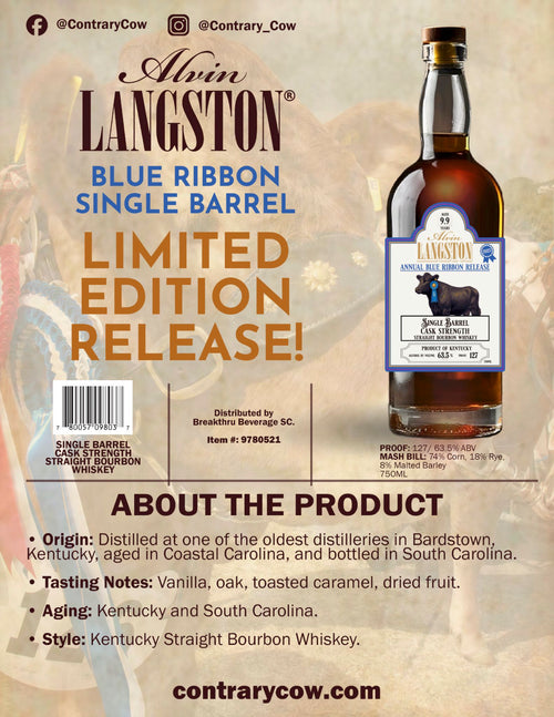Alvin Langston 9.9 Year Blue Ribbon Single Barrel