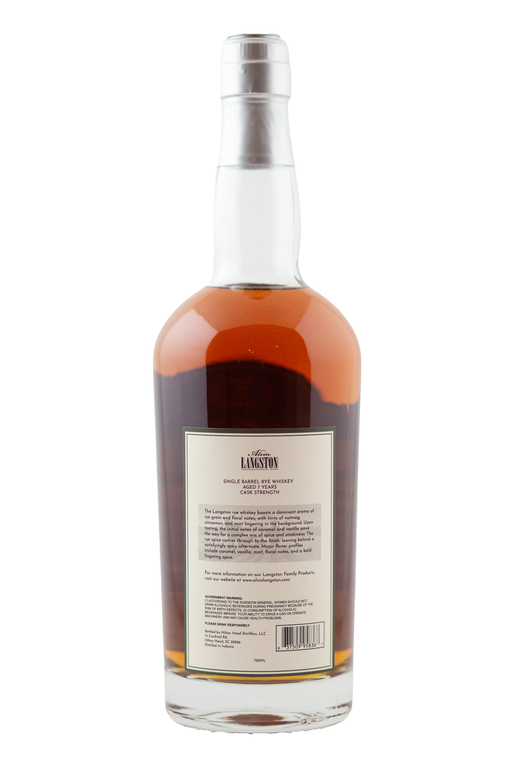 Alvin Langston 7-Year Single Barrel Cask Strength Rye