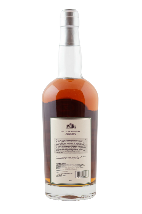 Alvin Langston 7-Year Single Barrel Cask Strength Rye